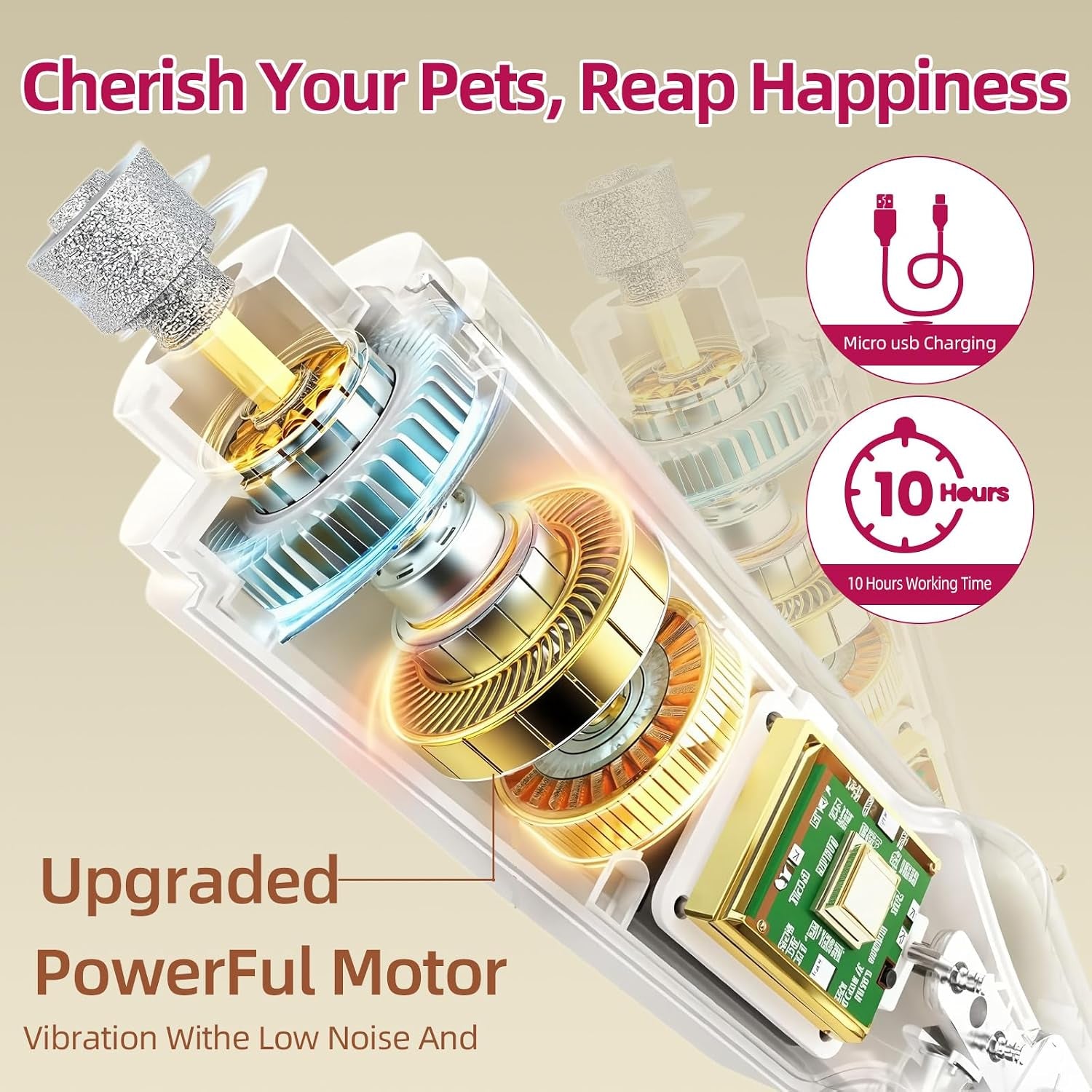2 in 1 Dog & Cat Pets Nail Clippers and Grinder with Lights - Safety Guard to Avoid Overcutting,Professional Pet Nail Claw Trimmers, Professional Grooming Tools for Pets (Medium & Small Pet)