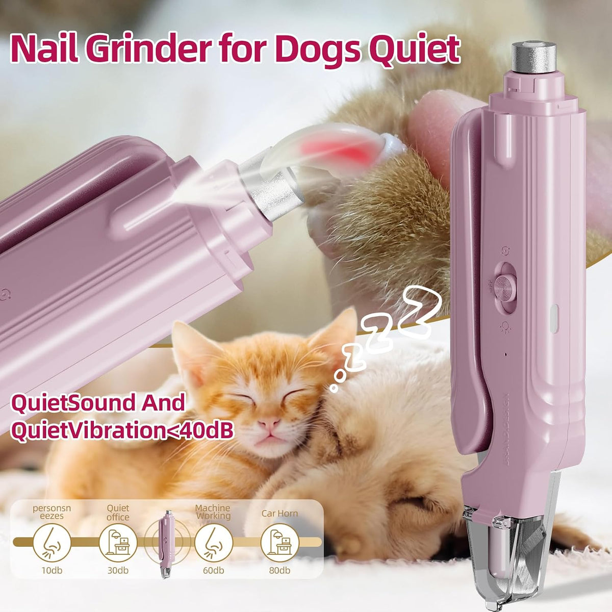 2 in 1 Dog & Cat Pets Nail Clippers and Grinder with Lights - Safety Guard to Avoid Overcutting,Professional Pet Nail Claw Trimmers, Professional Grooming Tools for Pets (Medium & Small Pet)