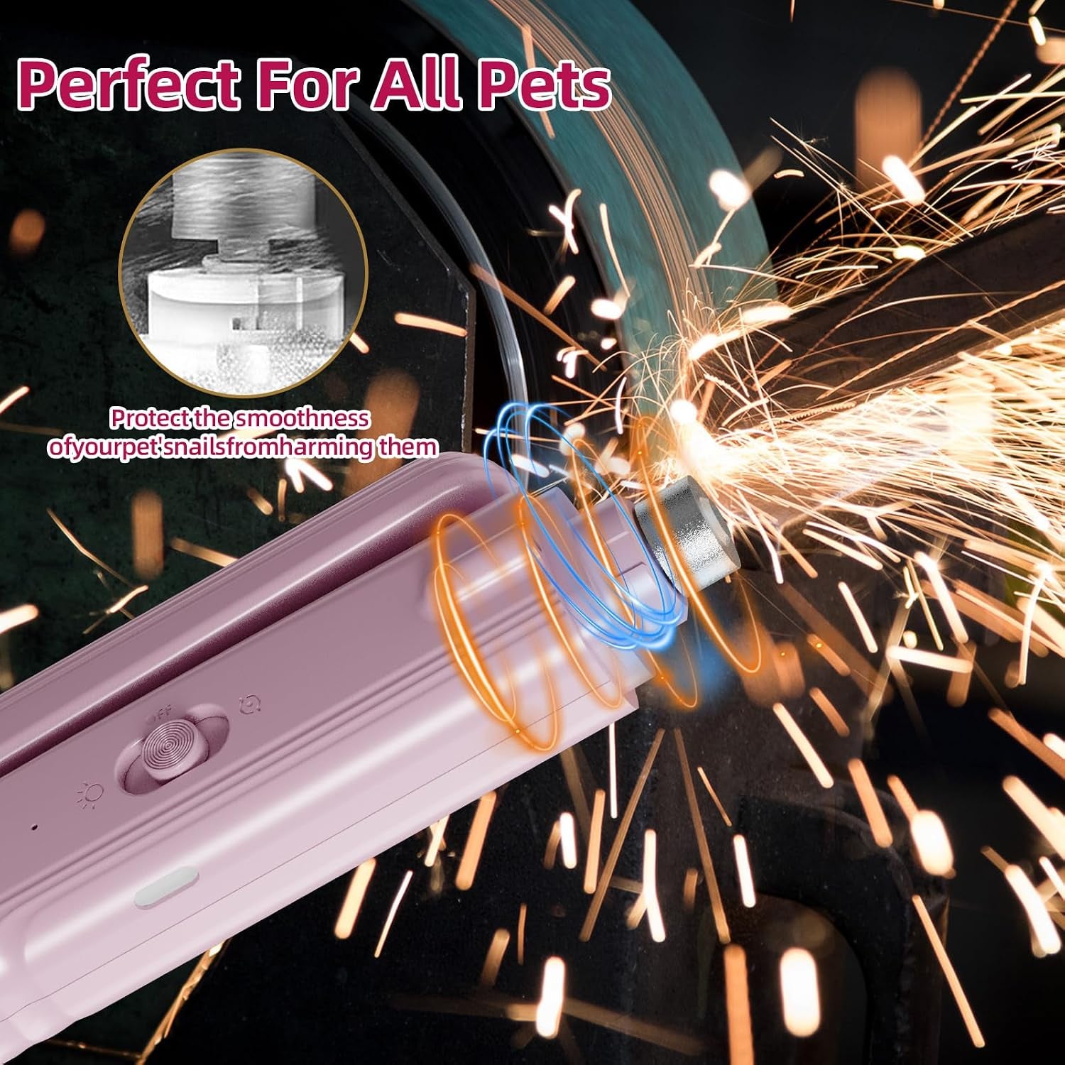 2 in 1 Dog & Cat Pets Nail Clippers and Grinder with Lights - Safety Guard to Avoid Overcutting,Professional Pet Nail Claw Trimmers, Professional Grooming Tools for Pets (Medium & Small Pet)