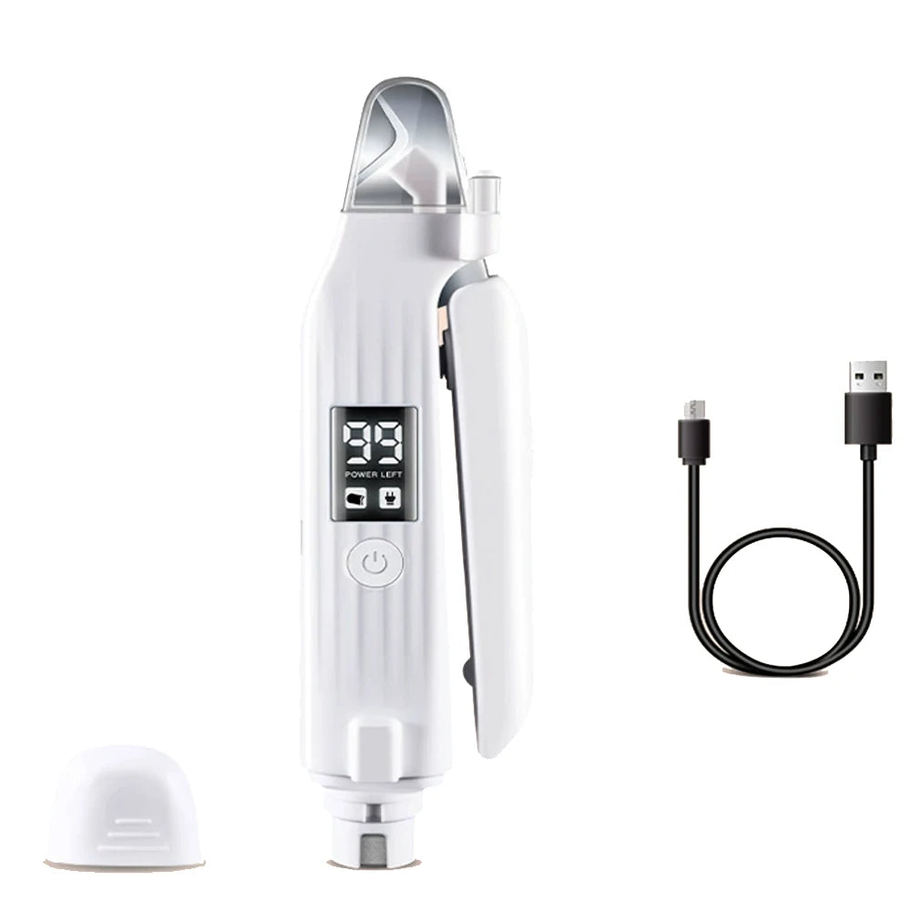 Dog Cat Nail Clipper Grinder 2 in 1 USB Rechargeable LED Lights Animal Splash Guard Pet Nail File Grinder